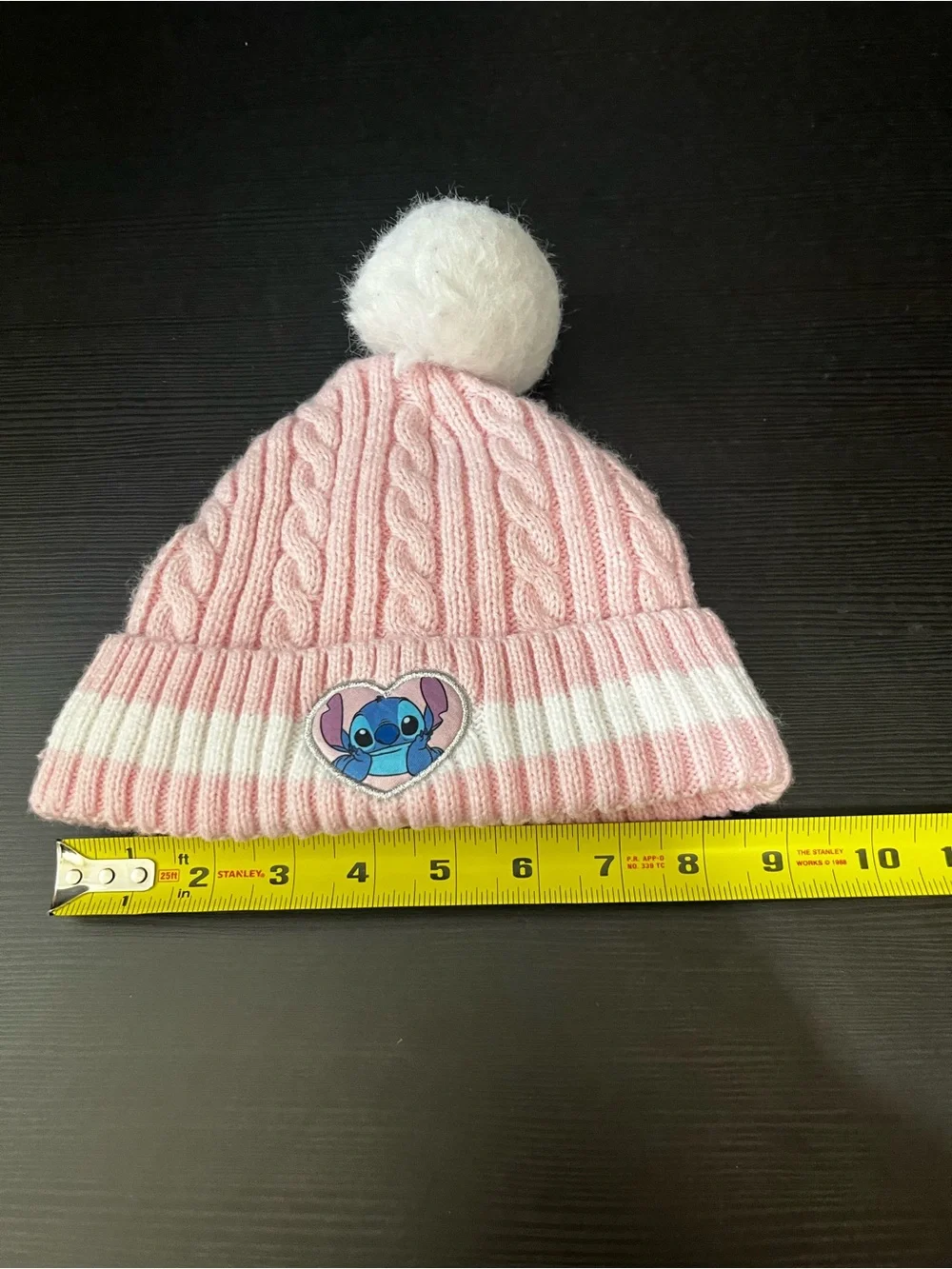 Disney Lilo & Stitch Kids Knit Embroidered Pom Pom Beanie Hat {2-4 Yrs}